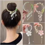 Enhance Your Style with Elegant Rhinestone Tassel Hair Clips for Women