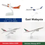 Detailed Review of Diecast Emirates and Malaysia Airways Plane Models with Display Stand