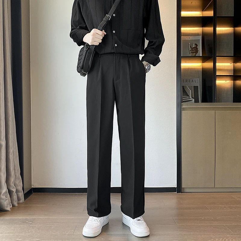 In-Depth Review & Buyer Guide: Spring Summer Men Suit Pants Wide Leg Long Drape Trousers Fashion Streetwear Clothing Solid Stretch Waist Oversize Pants Black – Product Review